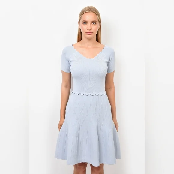 Sandro Meissa Fit Flare Knit Mini Dress Size 38 - Picture 4 of 16